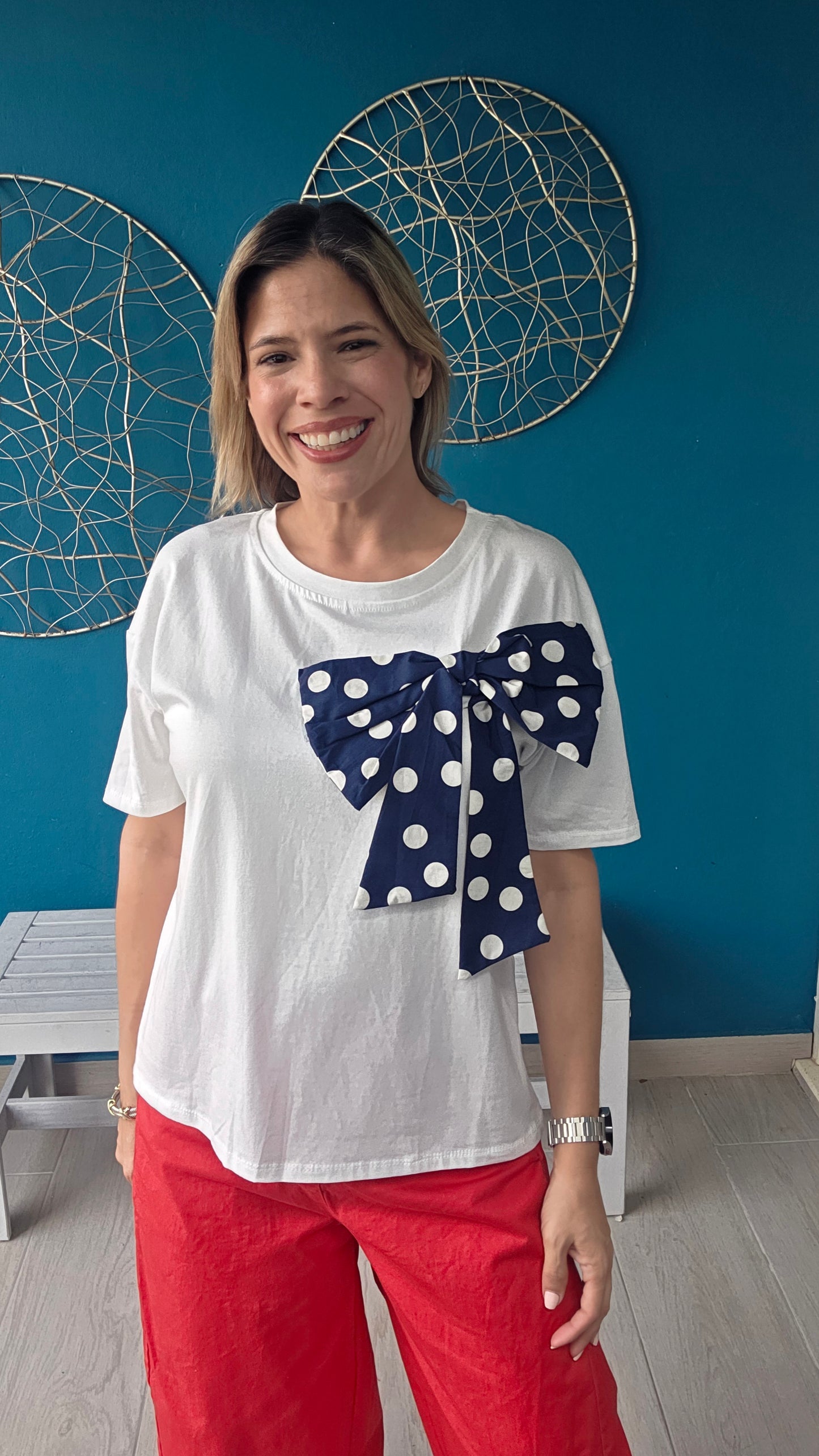 Carly Polka Dot Bow T-Shirt