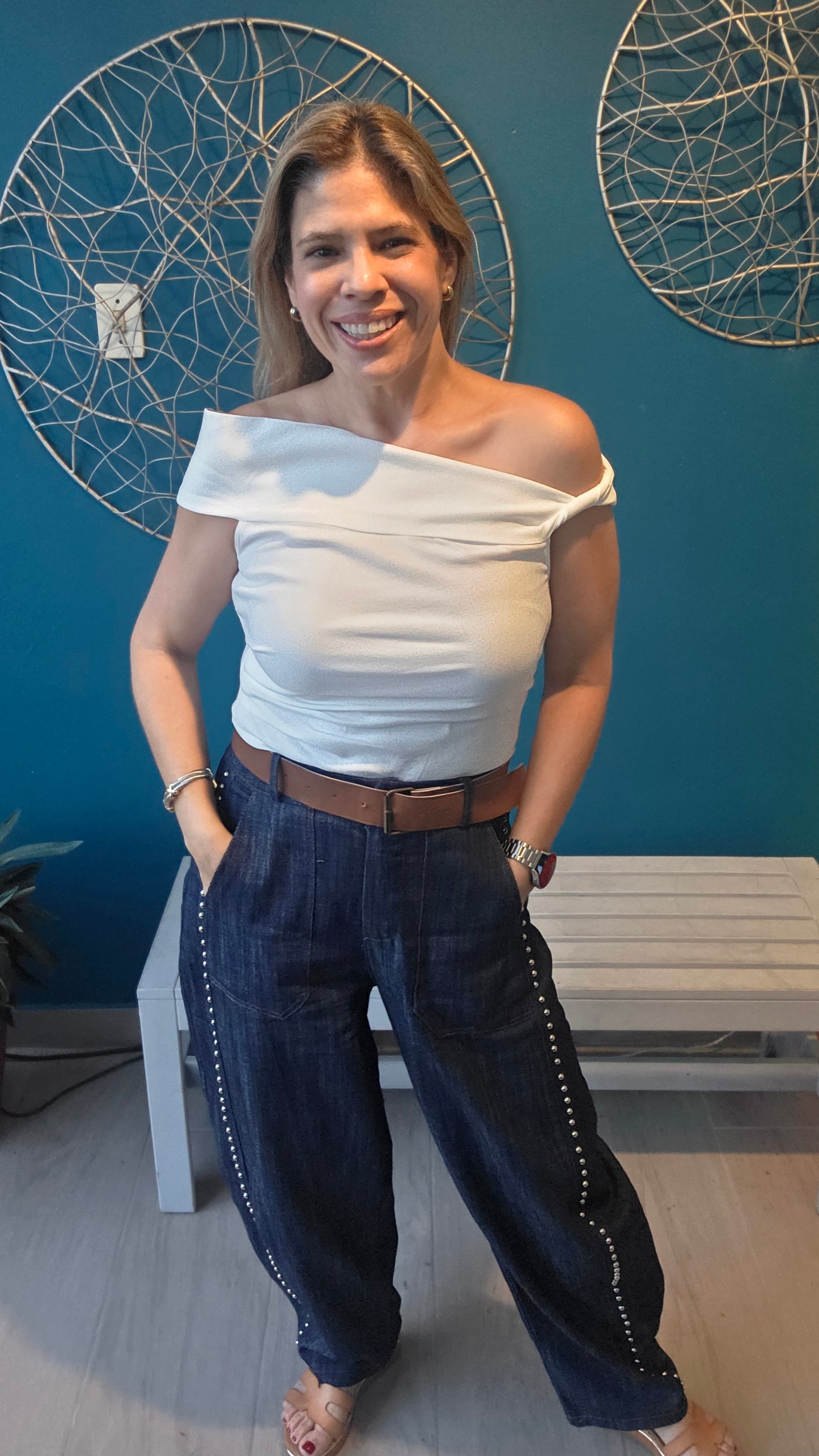 Off Shoulder White Top