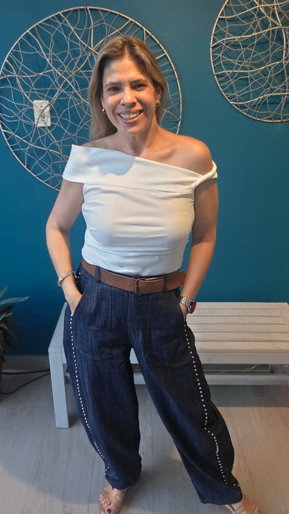 Off Shoulder White Top