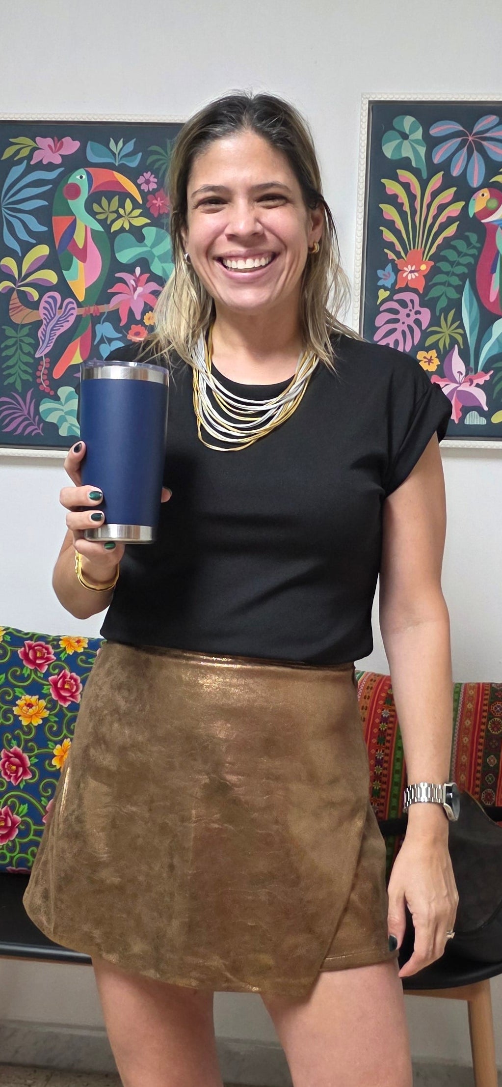 Gina Faux Leather Skort