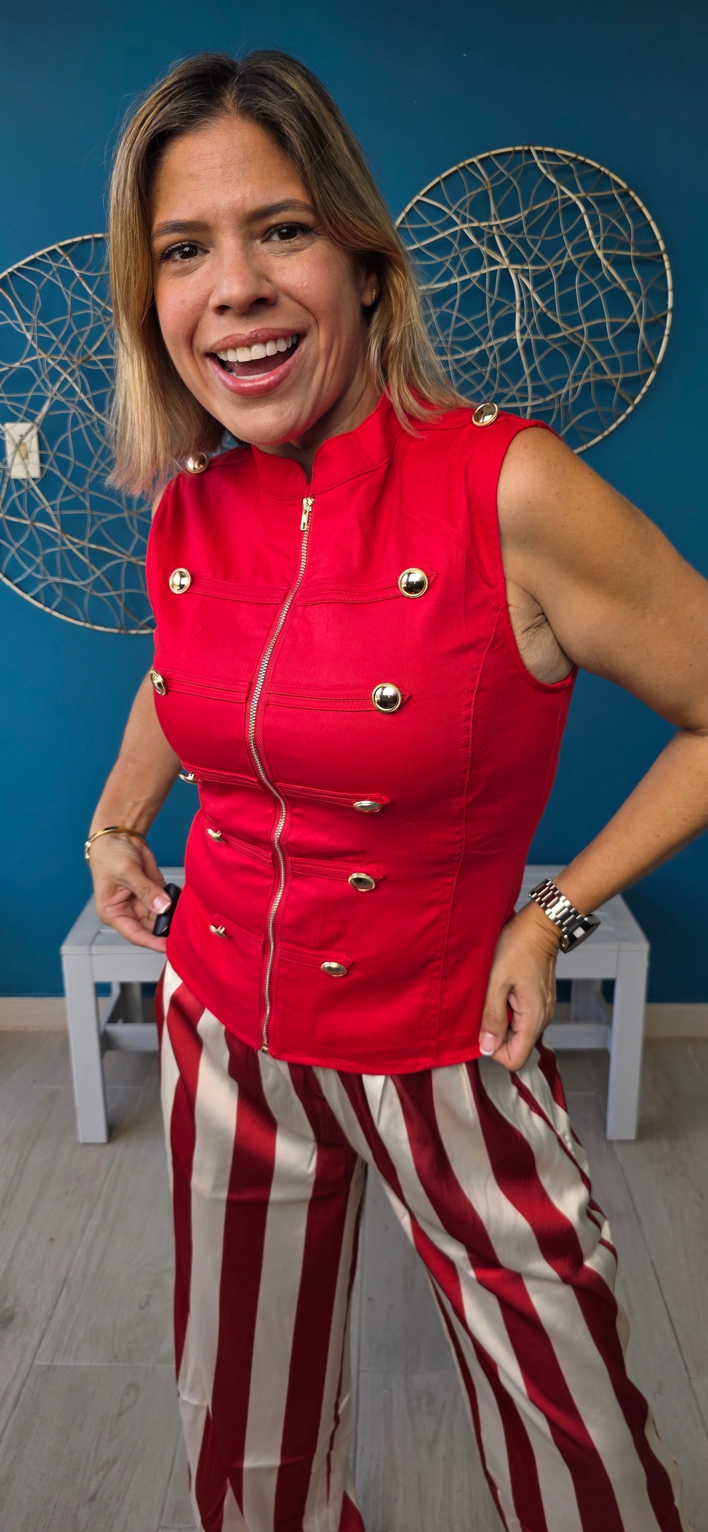 Martina Napoleon Vest Top
