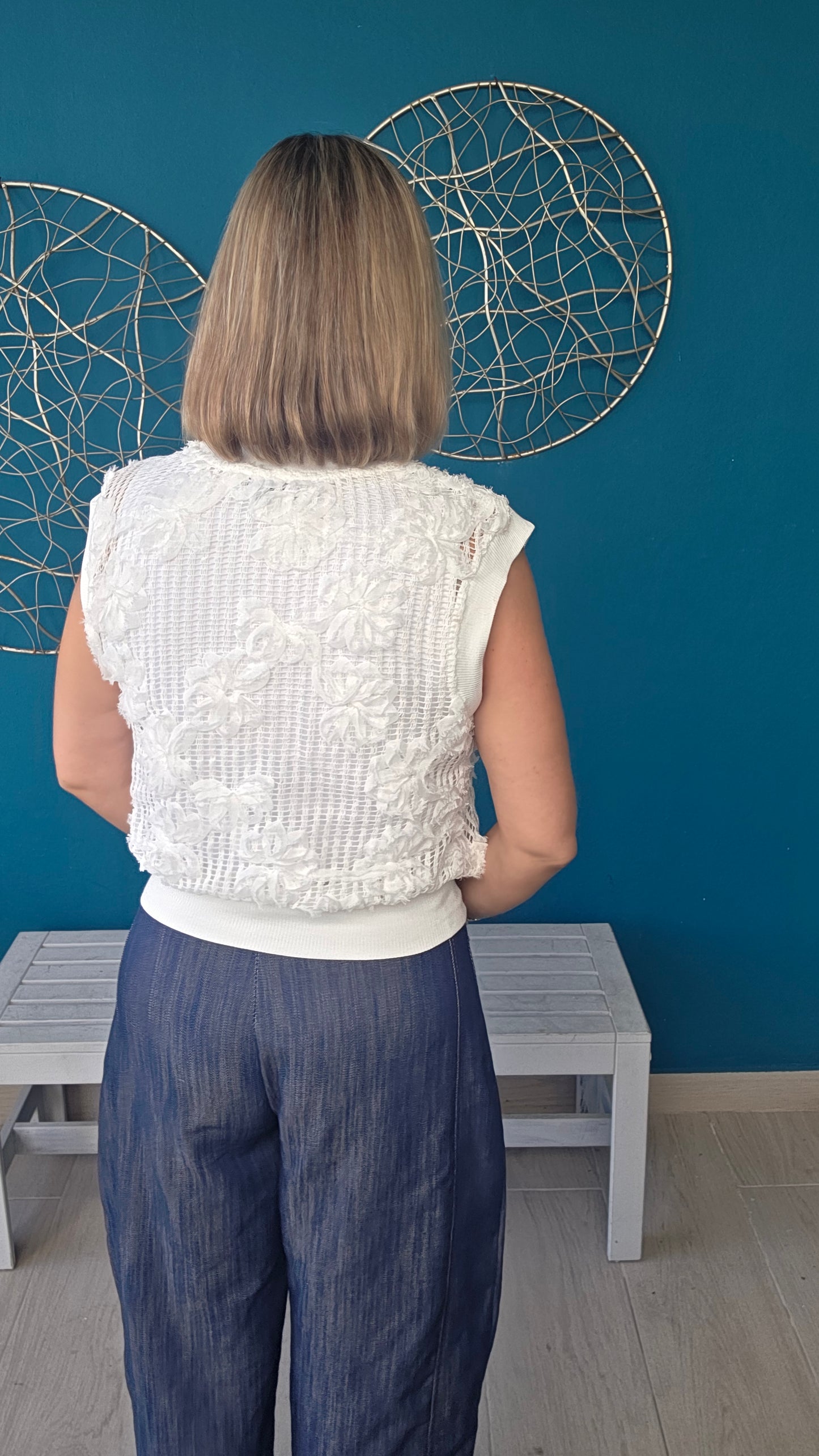 Rosette Crochet Top