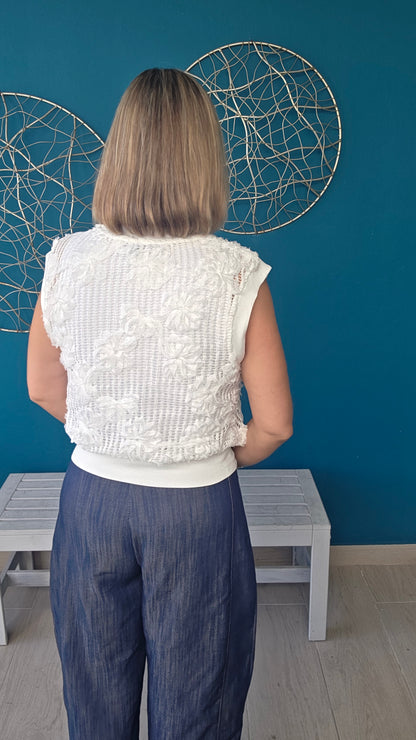 Rosette Crochet Top