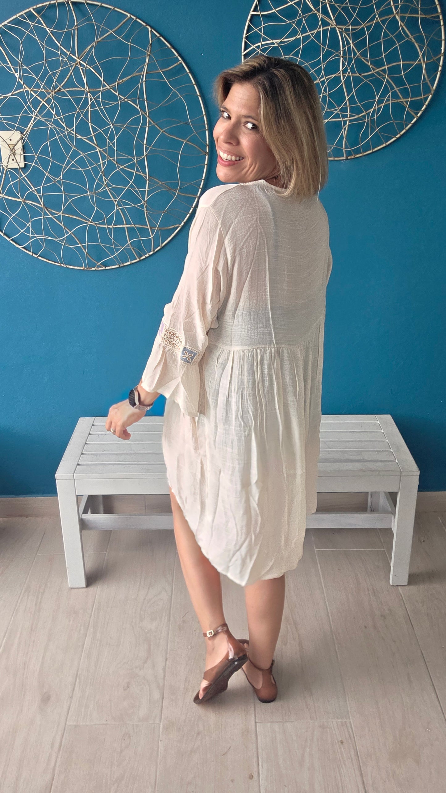 Boho Embroidered Cover Up