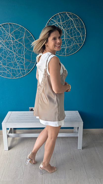 Leila Mini Dress - Mocha