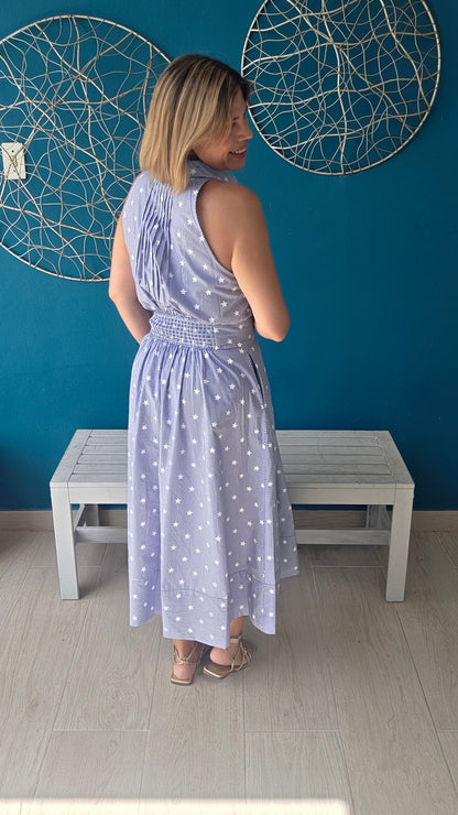 Stripes & Stars Belted Midi Dress