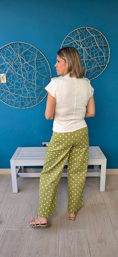 Sofia Polka Dot Olive Pants