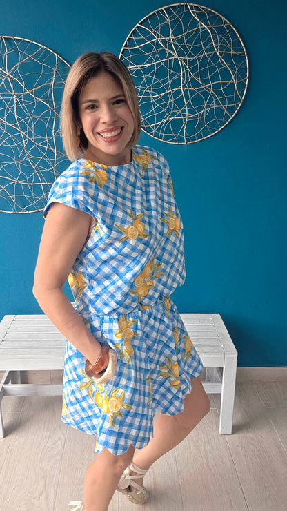 Gingham Lemons Skort Set
