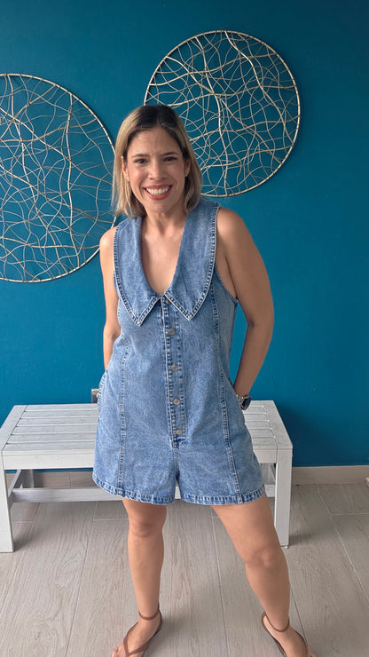 Elaine Denim Romper