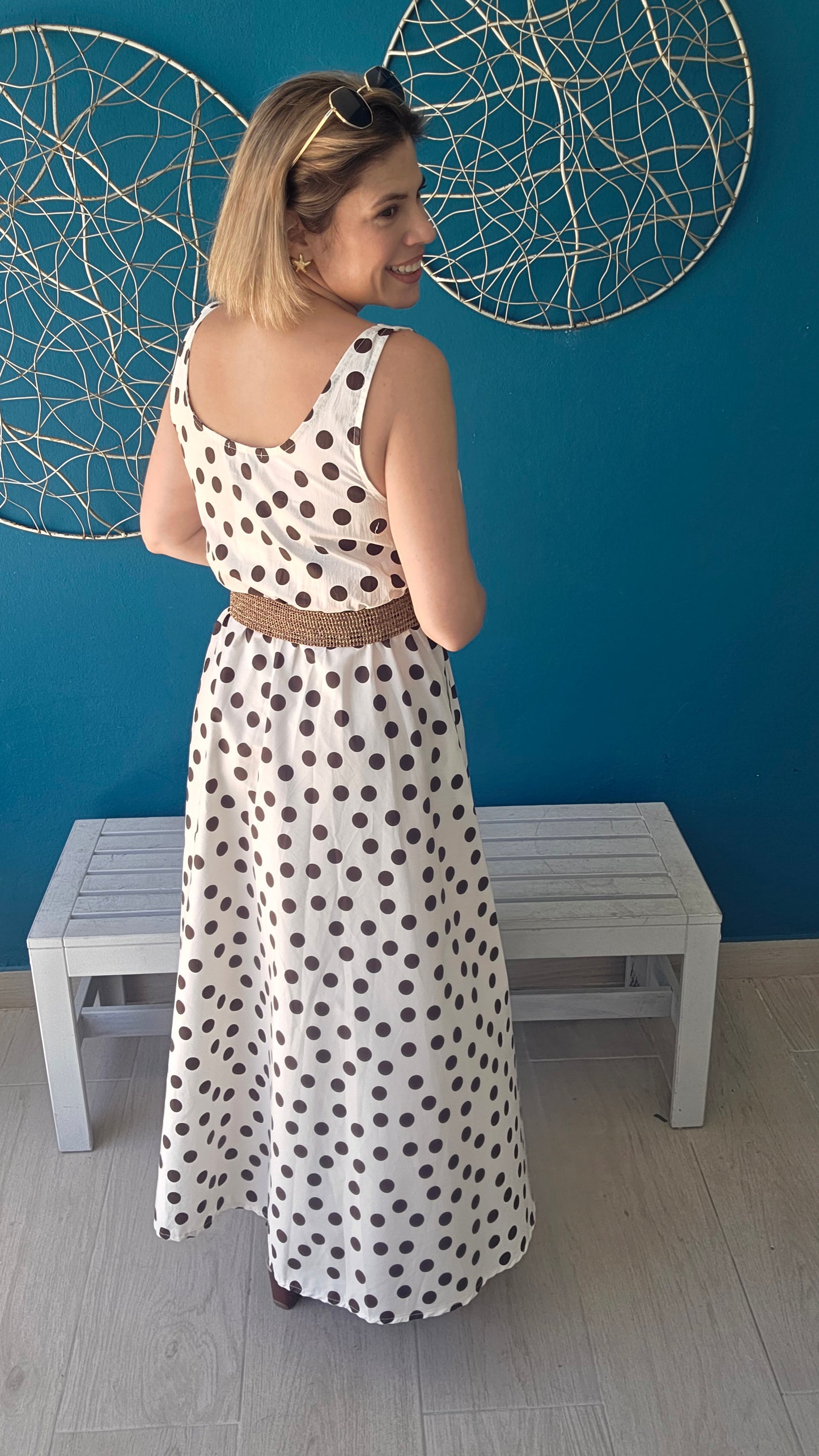 Polka Dots Belted Dress