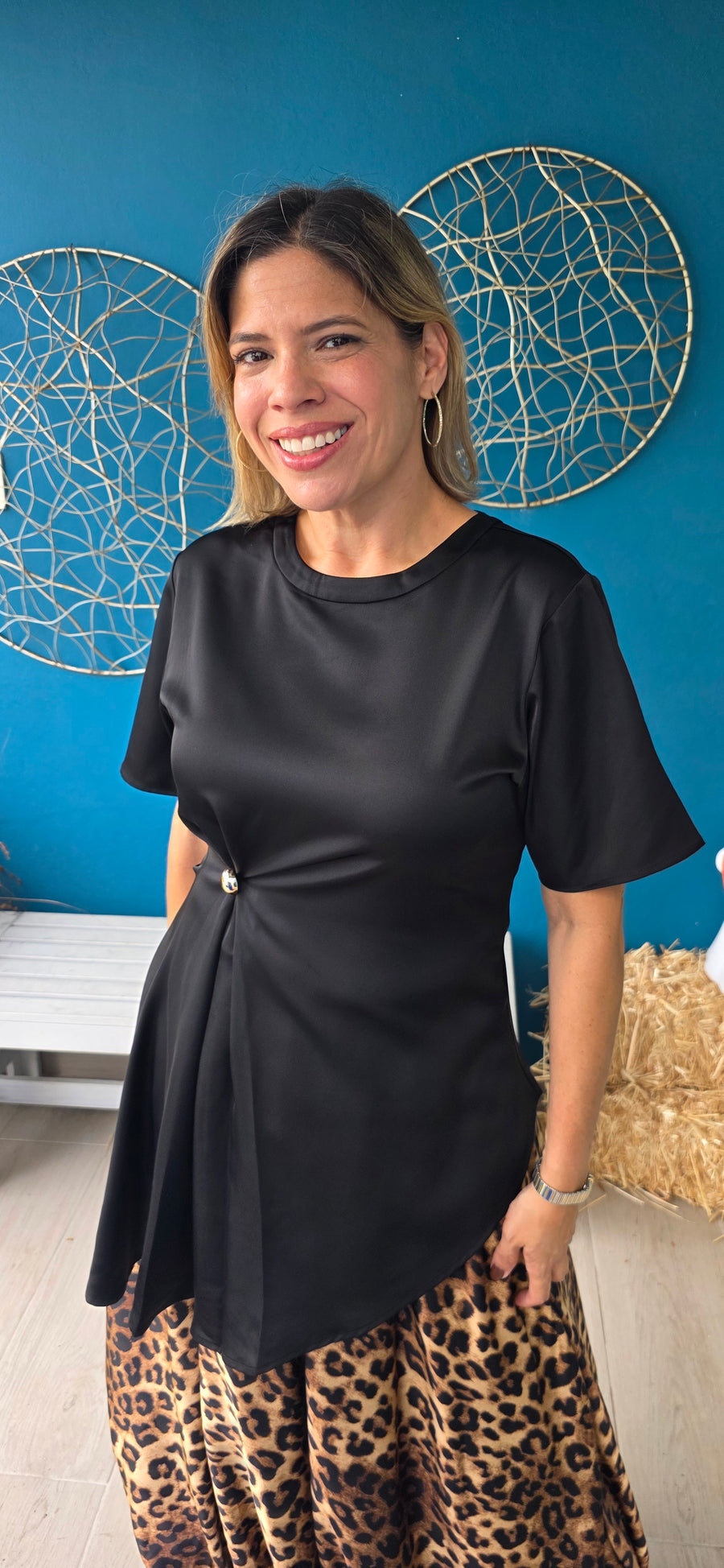 Bella Satin Asymmetric Top