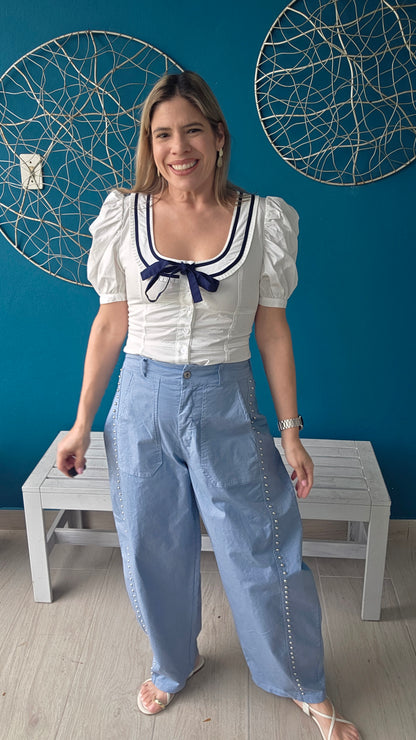 Pre Order - Studs Barrel Pants (Available Feb. 16-27)