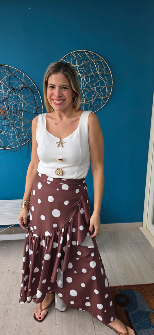 Chocolate Polka Dots Skirt/Dress