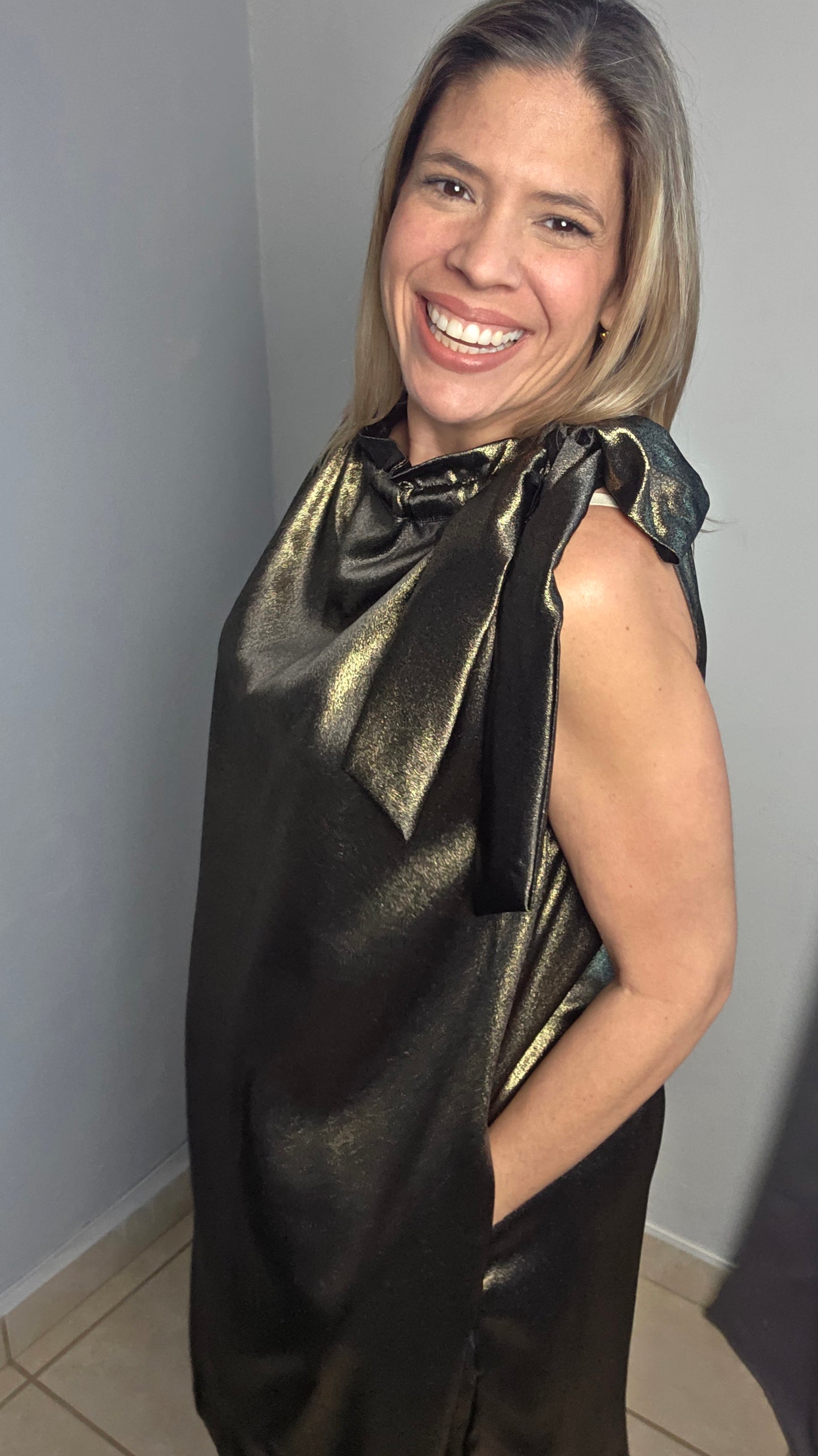 Pat Gold/Black Dress