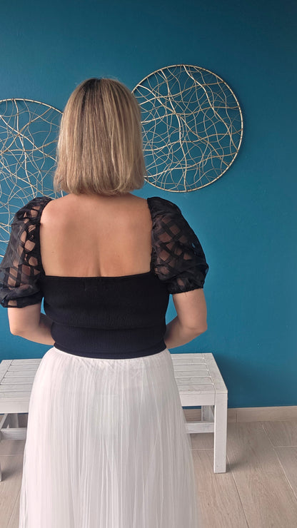 Black Mesh Top