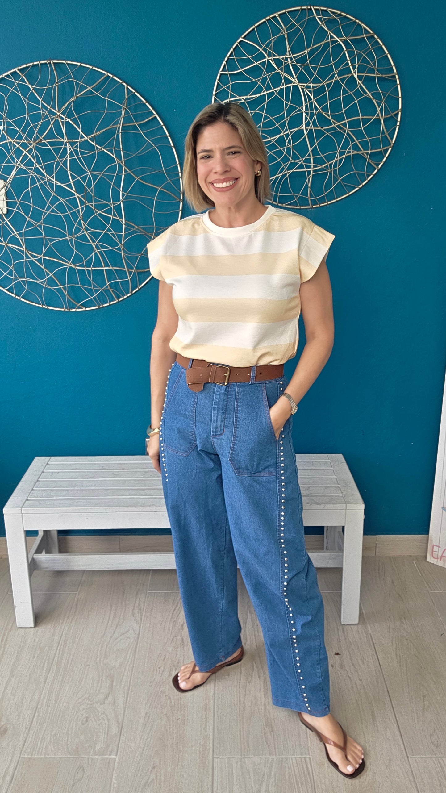 Stud Barrel Jeans