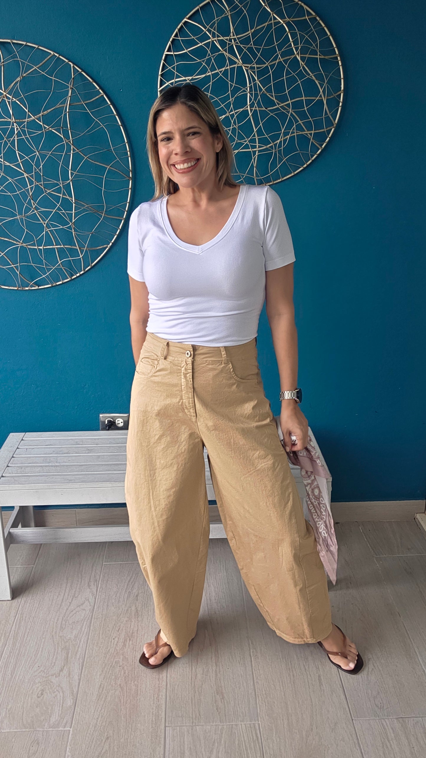 Barrel Pants with Scarf