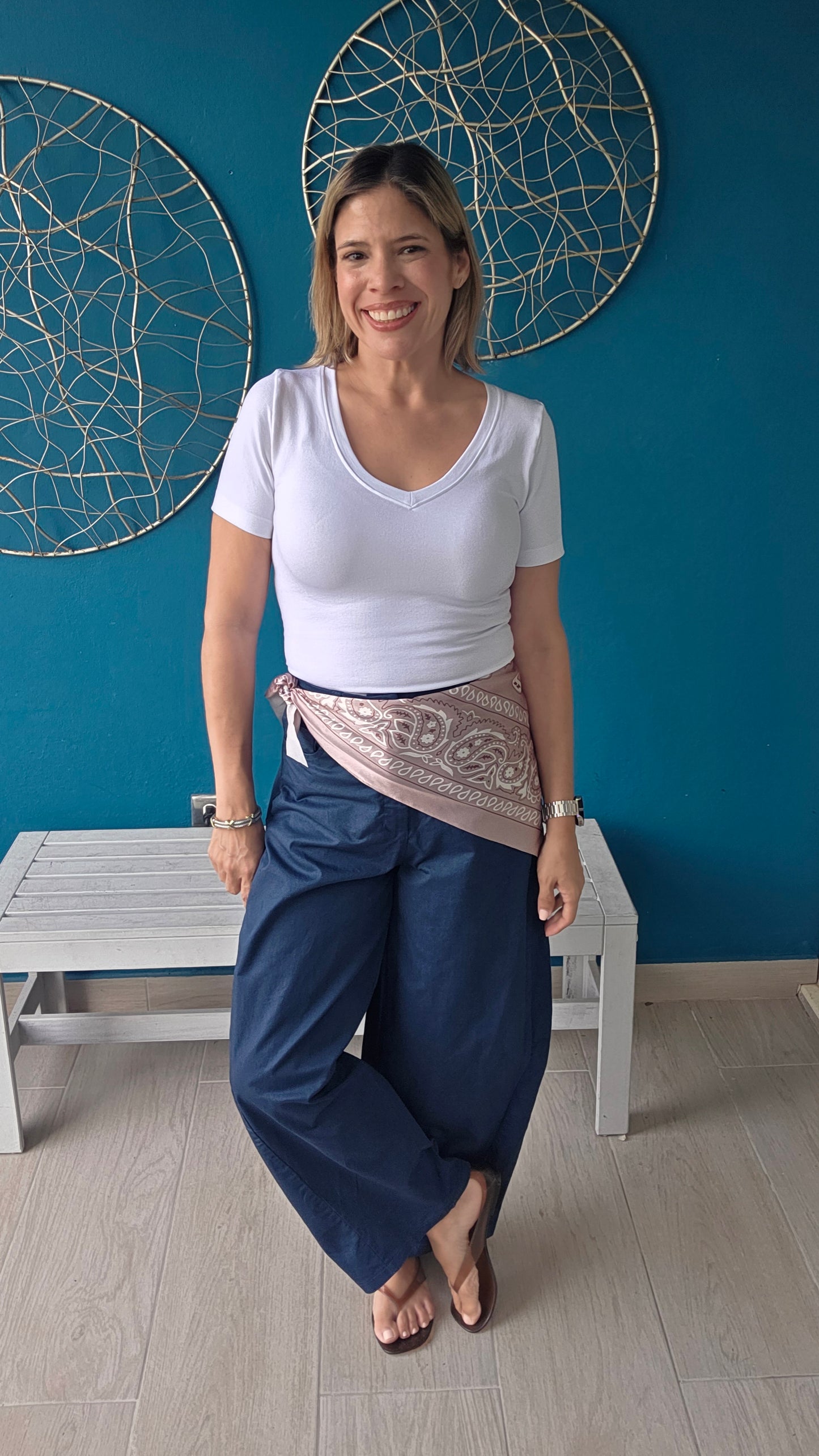 Barrel Pants with Scarf