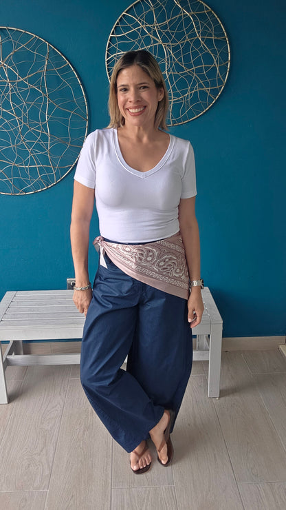 Barrel Pants with Scarf