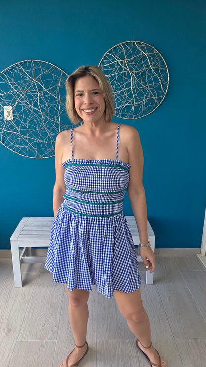 Blue Gingham Romper