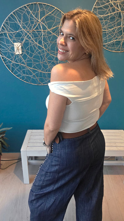 Off Shoulder White Top