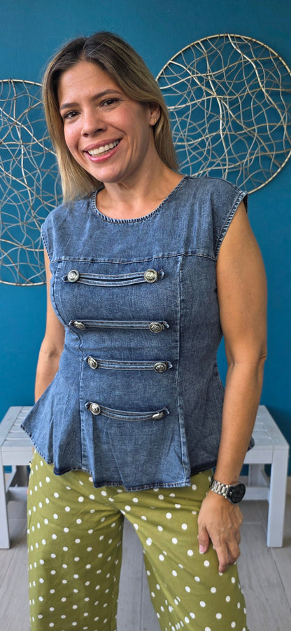 Valentina Denim Top