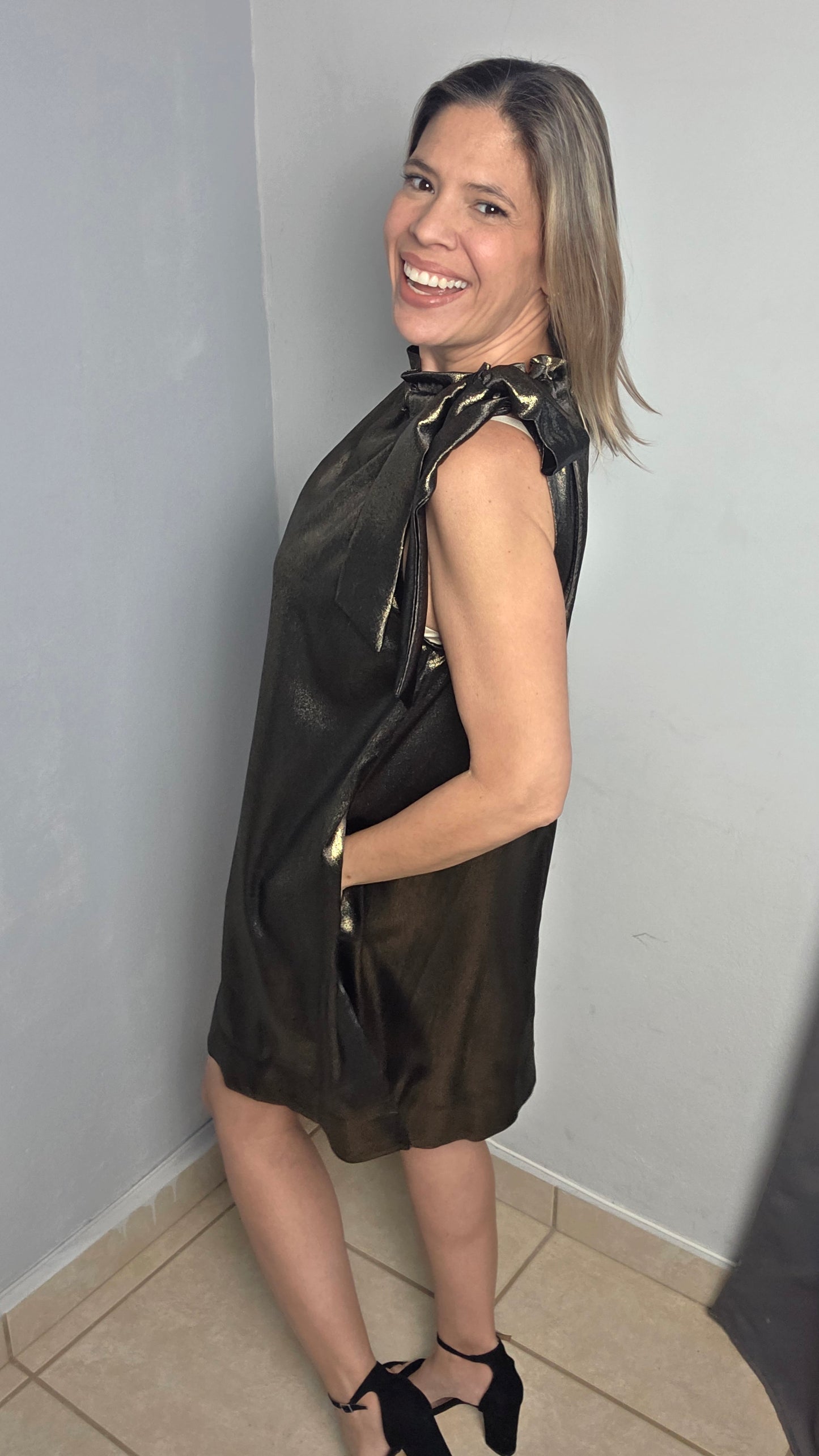 Pat Gold/Black Dress