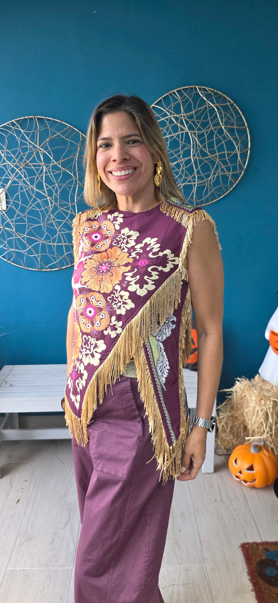 Fiore Fringe Assymetrical Top