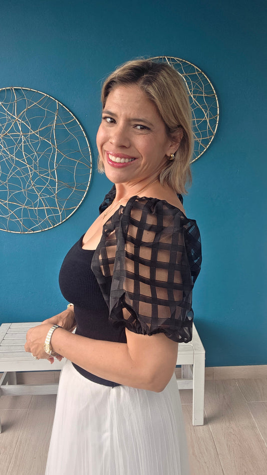 Black Mesh Top