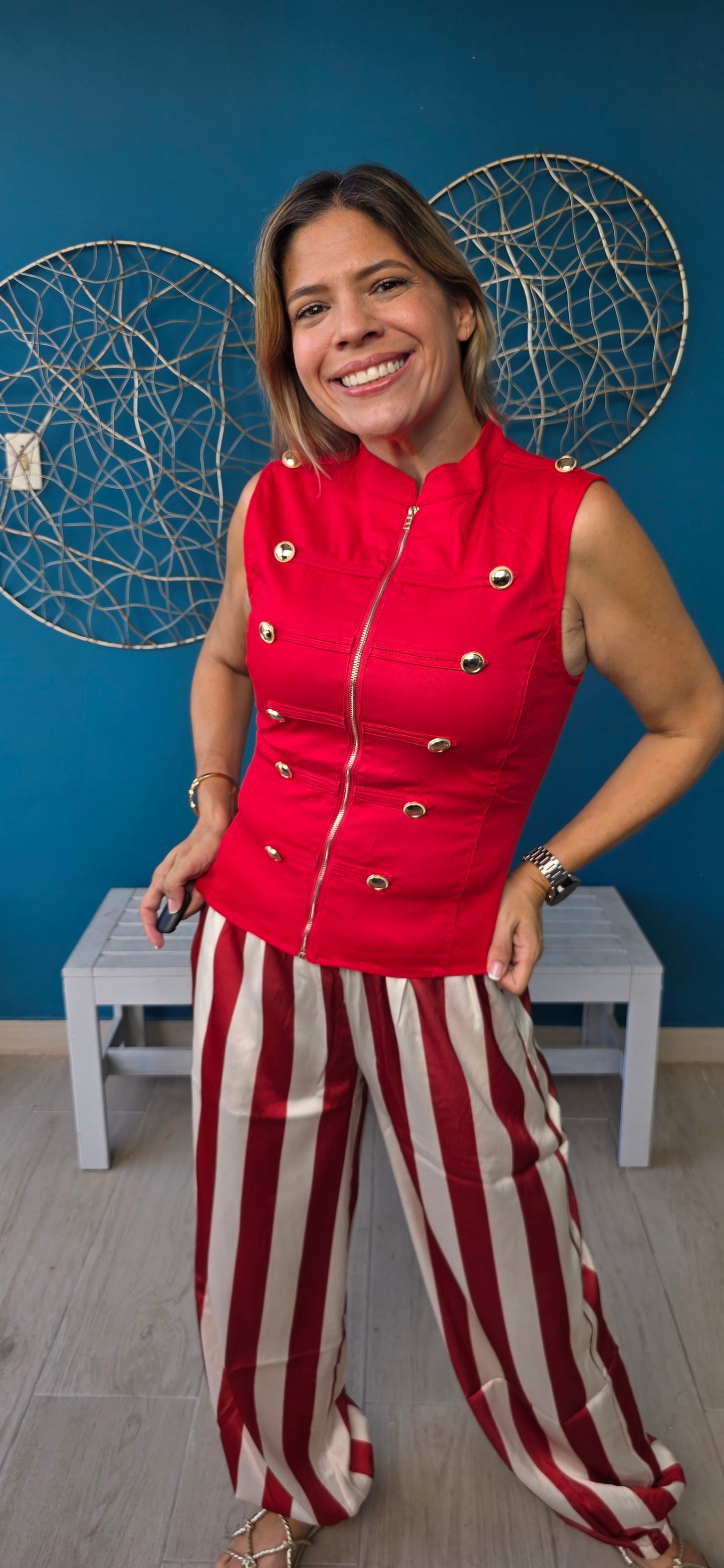 Martina Napoleon Vest Top
