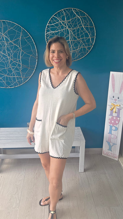 Rick Rack Trim Romper