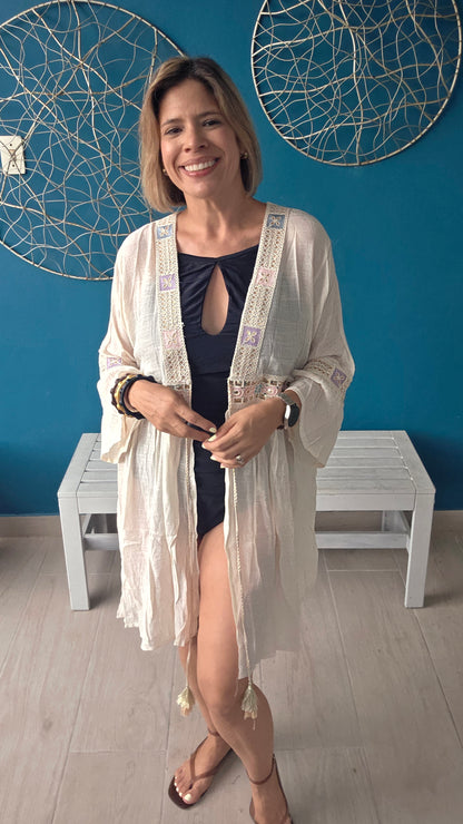 Boho Embroidered Cover Up