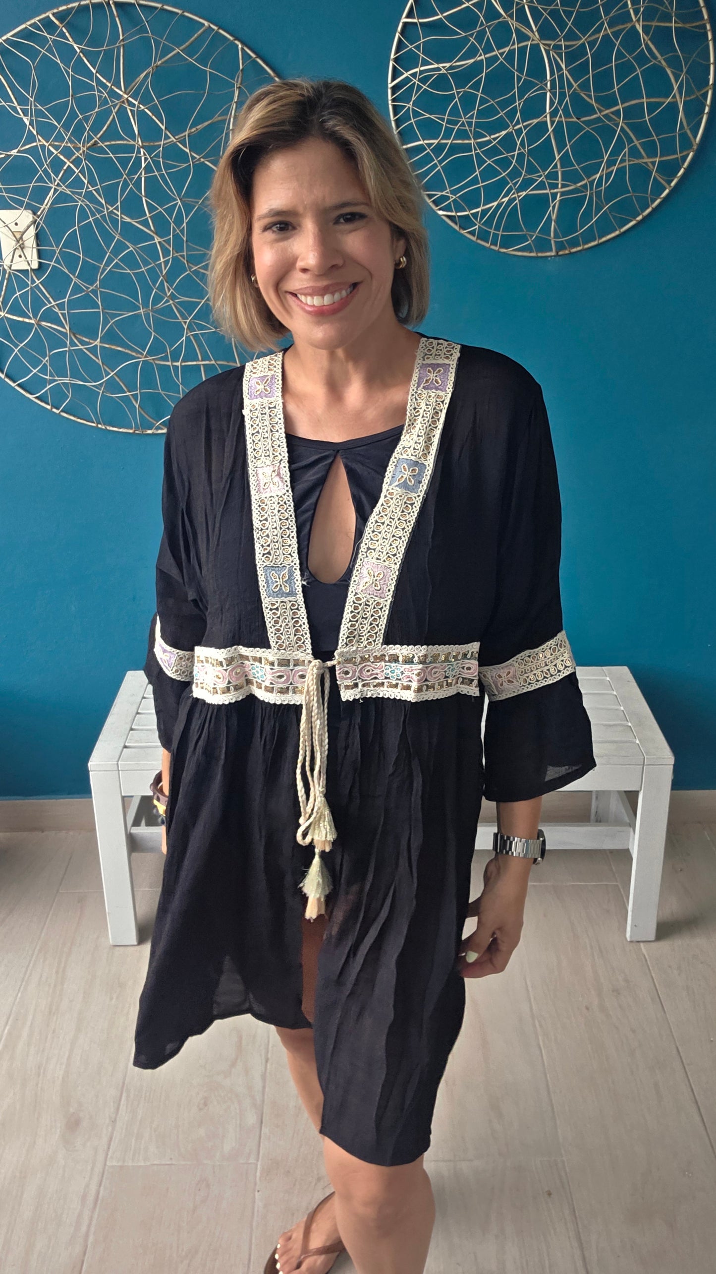 Boho Embroidered Cover Up