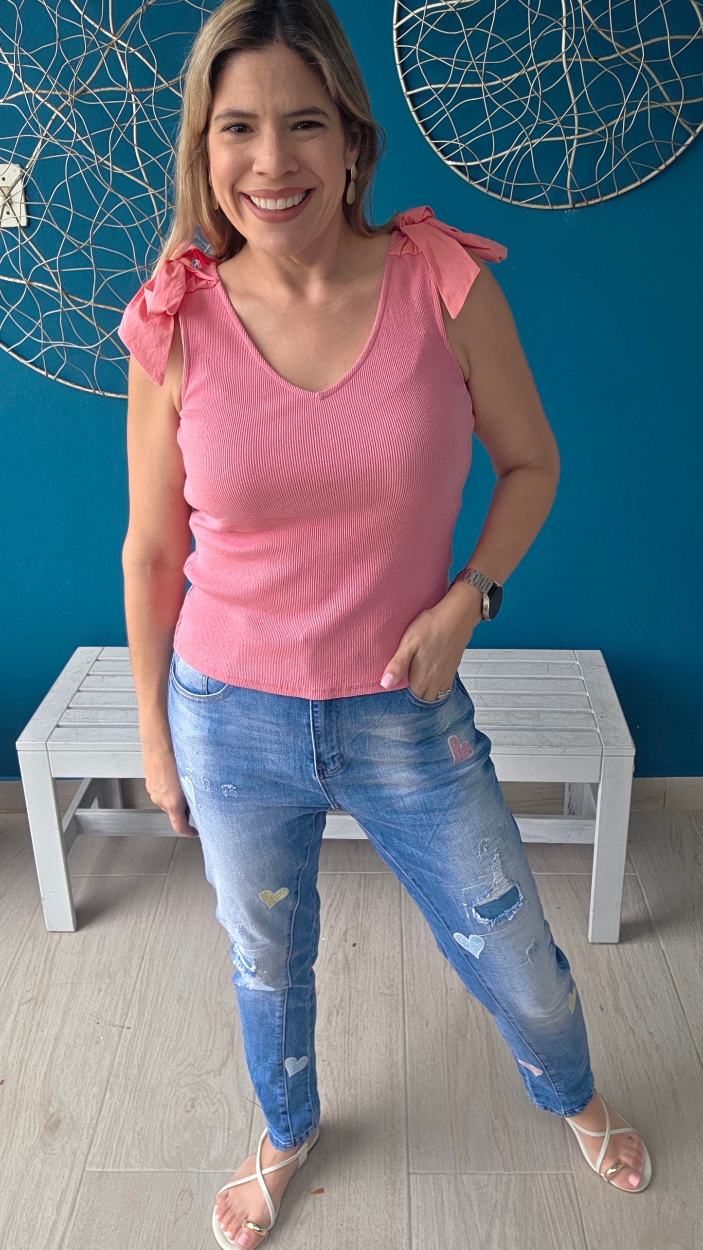 Heart Embroided Jeans