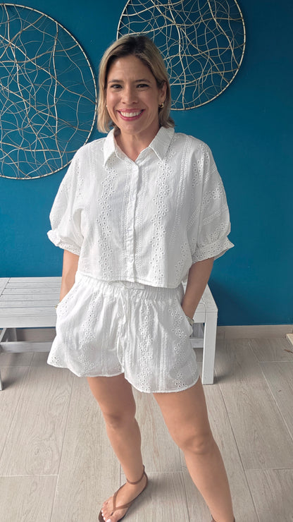 Eyelet White Set