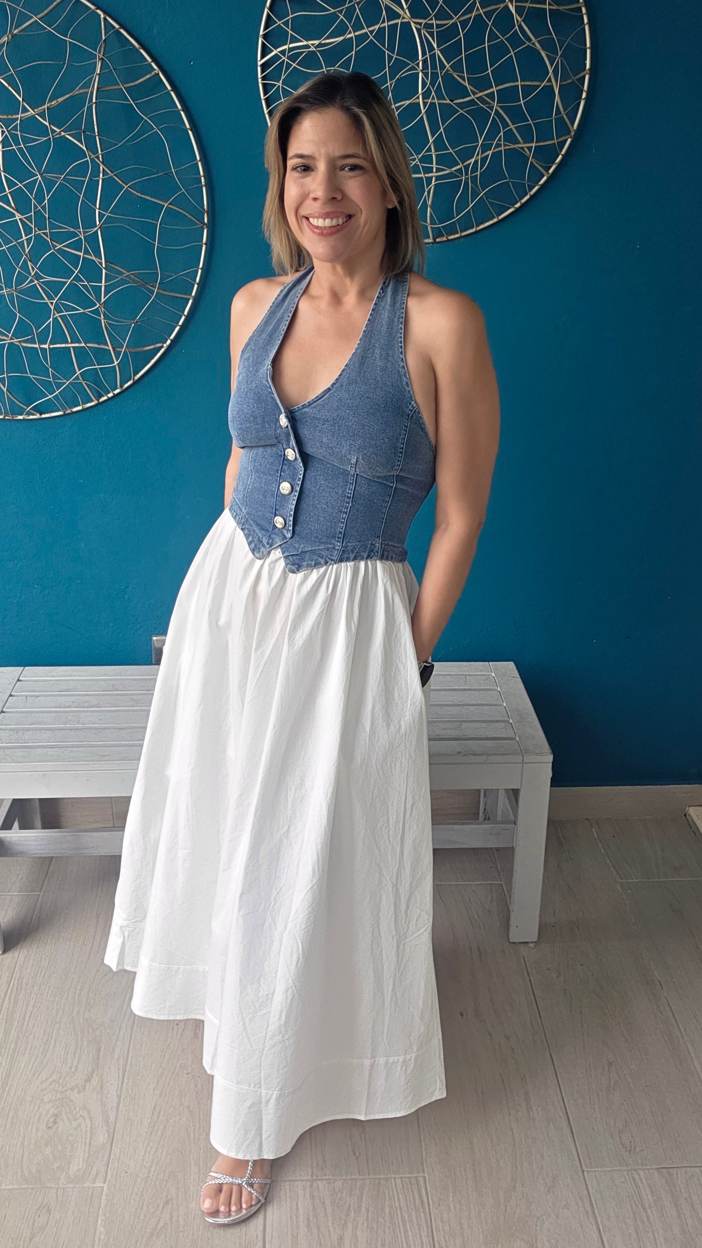 Simply Perfect Denim Midi Dress