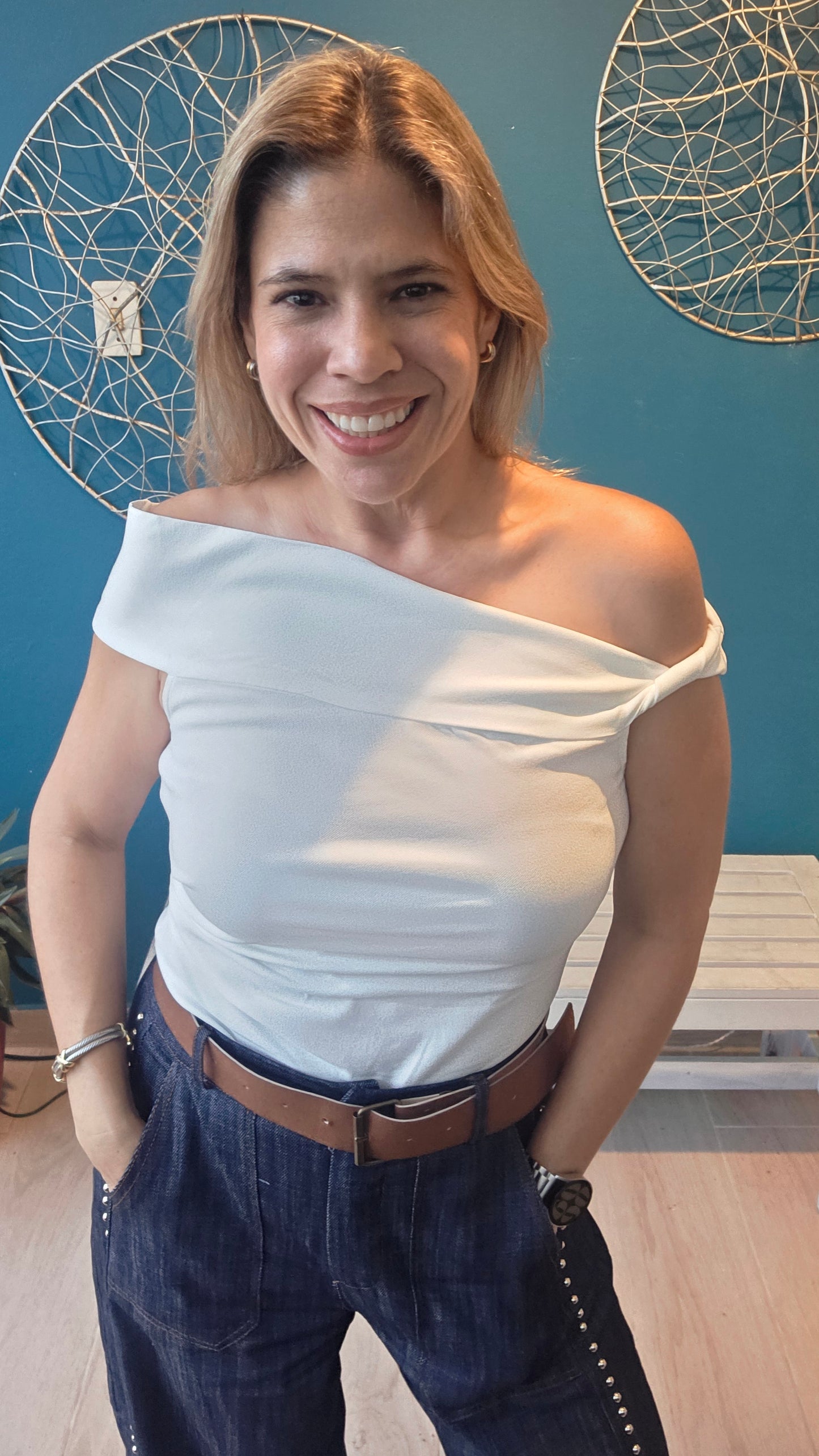 Off Shoulder White Top