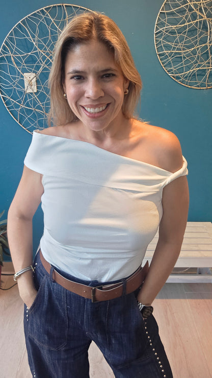 Off Shoulder White Top