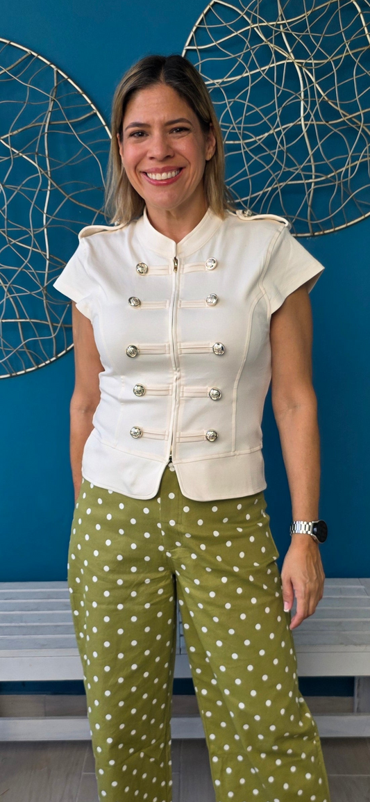 Alma Military Inspired Top