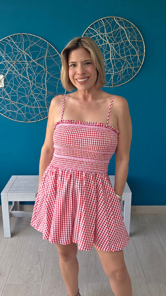 Red Gingham Romper