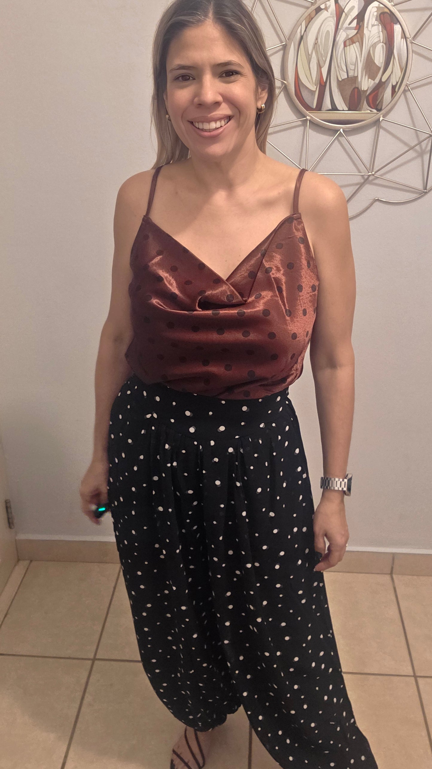 Black/Ivory Polka Dots Aladdin Pants