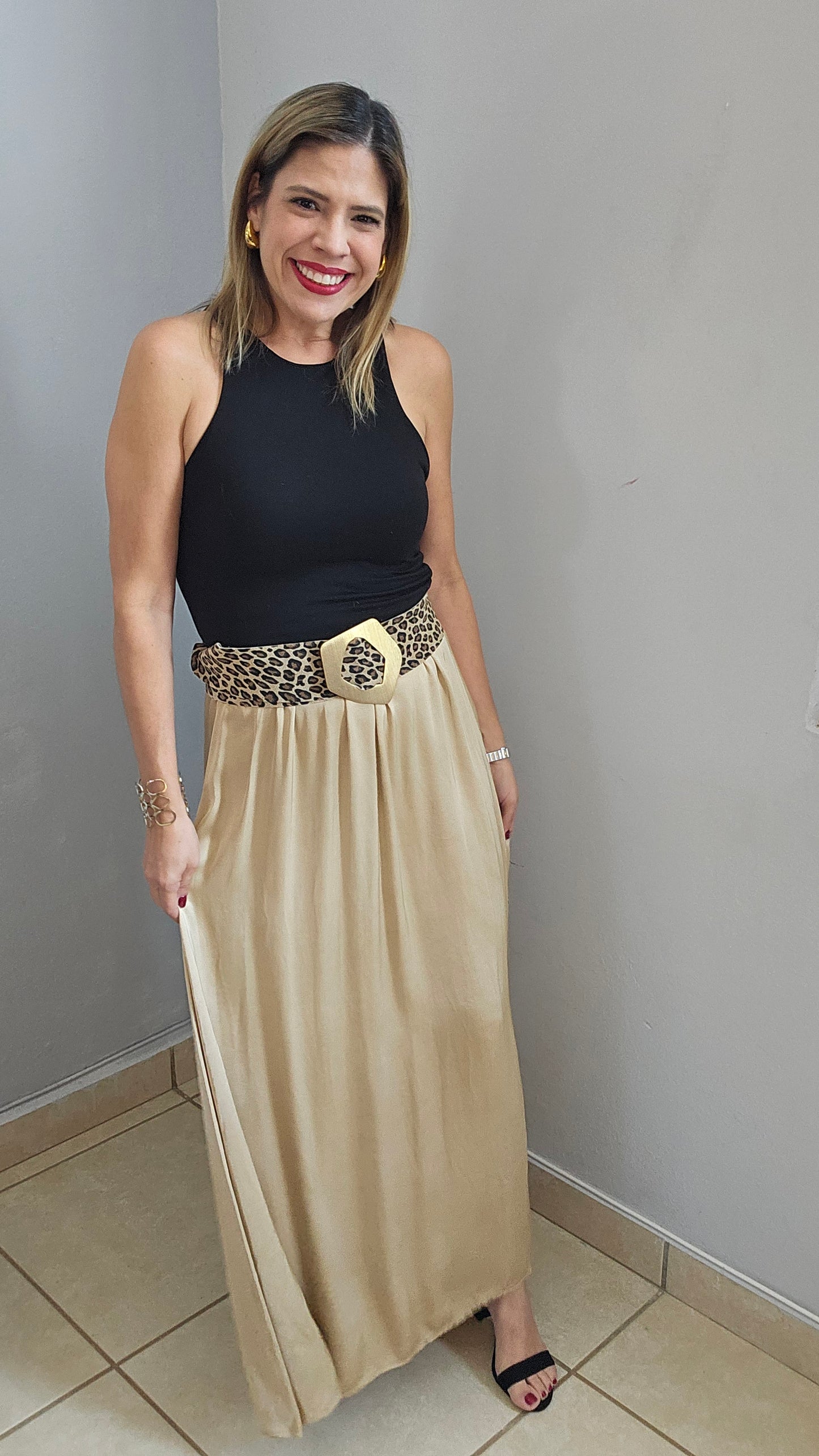 Gold Satin Skirt