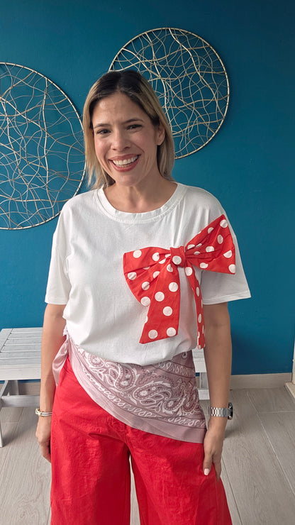 Carly Polka Dot Bow T-Shirt