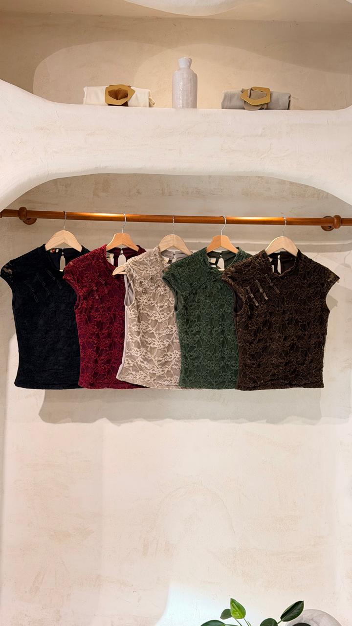 Lace Mandarin Top