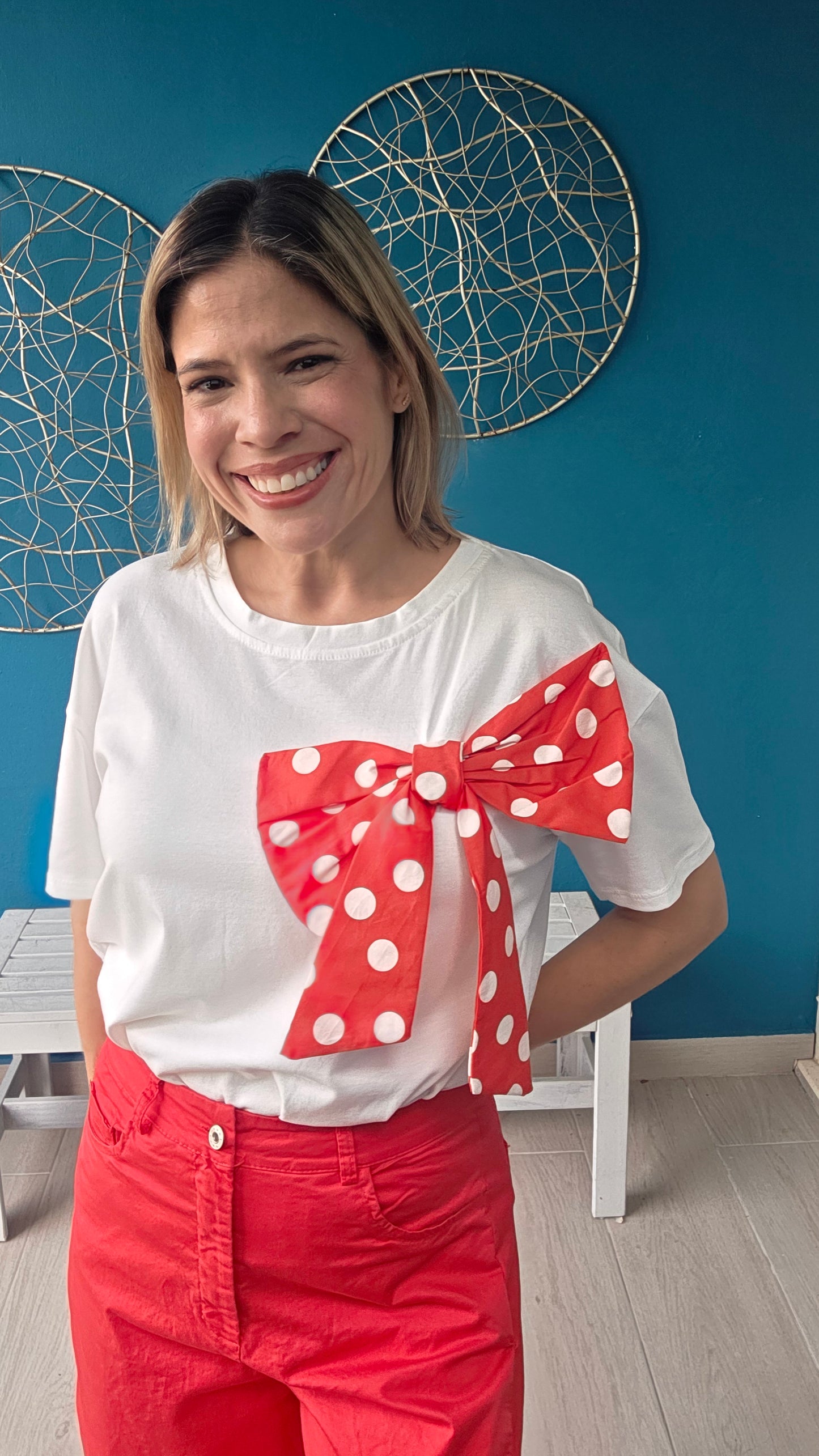 Carly Polka Dot Bow T-Shirt