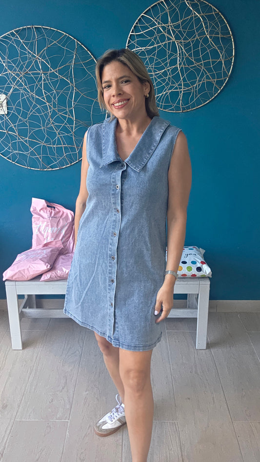 Alma Mini Denim Dress