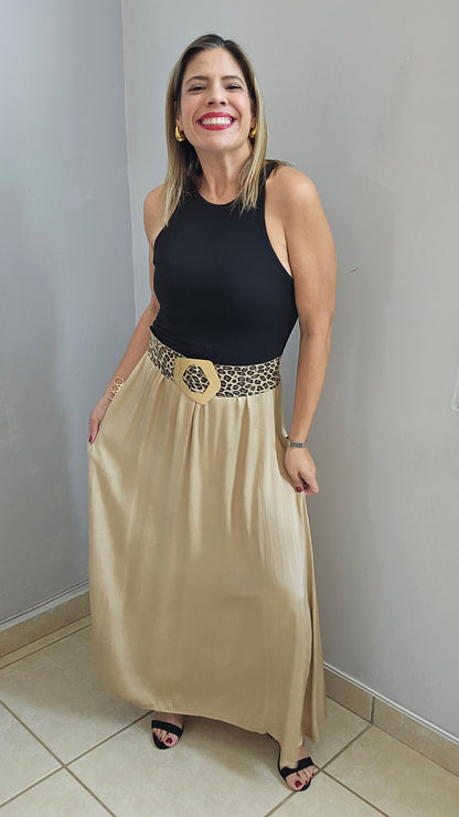 Gold Satin Skirt