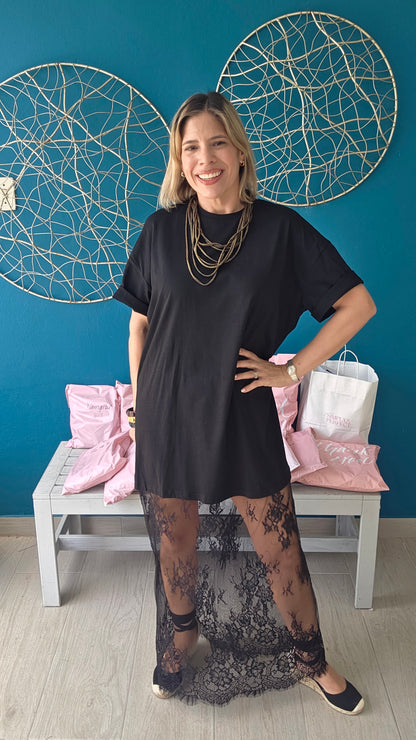 Lace T-shirt Dress