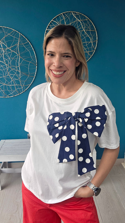 Carly Polka Dot Bow T-Shirt