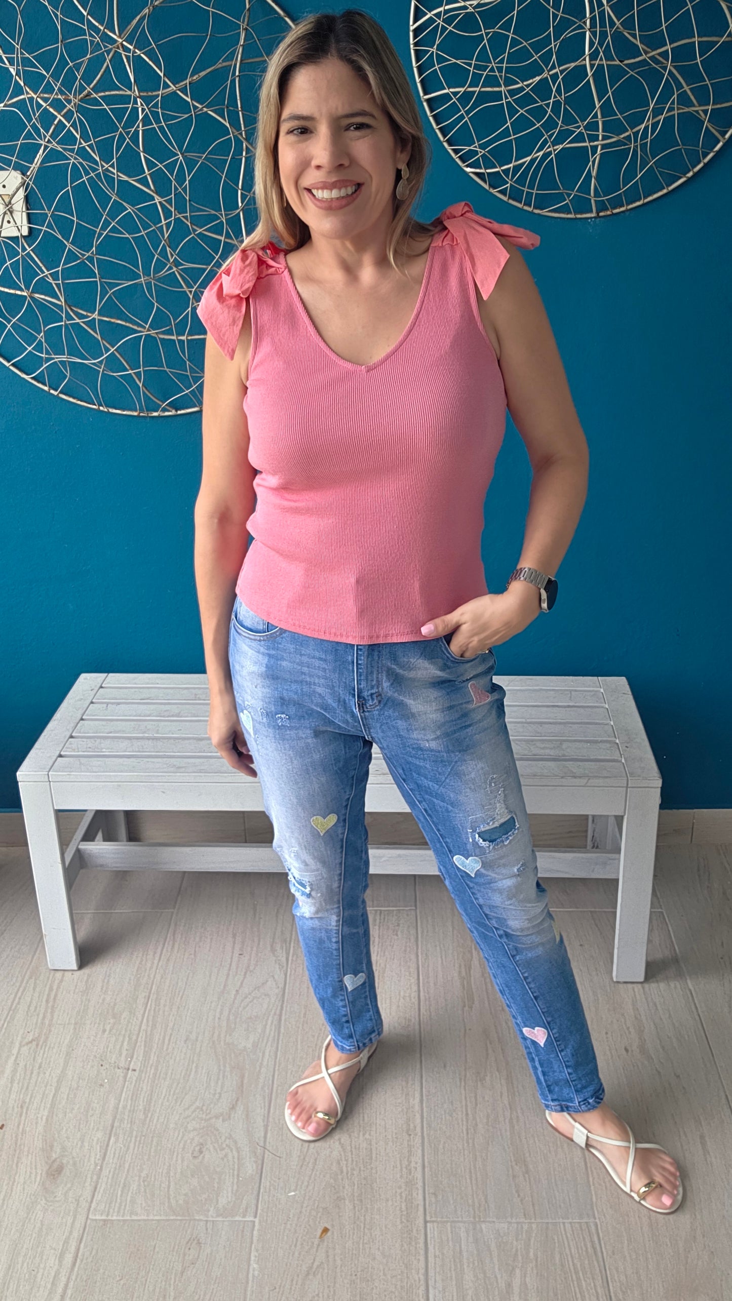 Heart Embroided Jeans